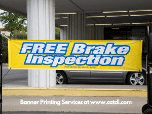 free brake inspection garage banner printed by Catdi printing