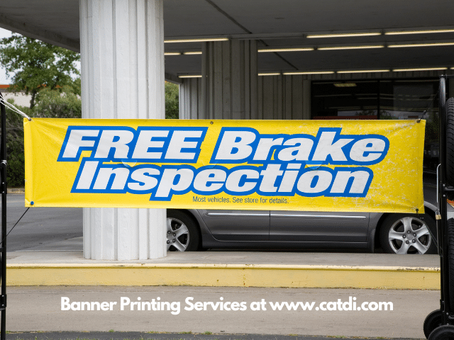 free brake inspection garage banner printed by Catdi printing